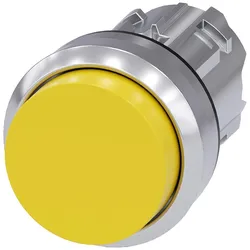 Siemens 3SU1050-0BB30-0AA0 Drucktaster, 22mm, rund, Metall, hochglanz, gelb, Druckknopf 3SU10500BB300AA0