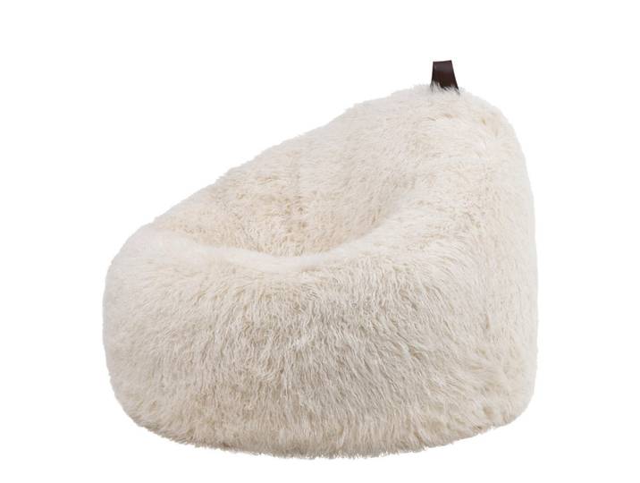 icon Sitzsack Sessel Kokon aus Kunstfell, Creme, Kunststoff, 270 L, 87x73x87 cm, Wohnzimmer, Sessel, Sitzsäcke, XXL Sitzsäcke