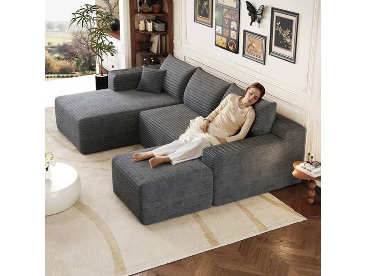 MIBODE Ecksofa Wolkenmotiv-Sofa, moderne minimalistische bekleidete Couchen