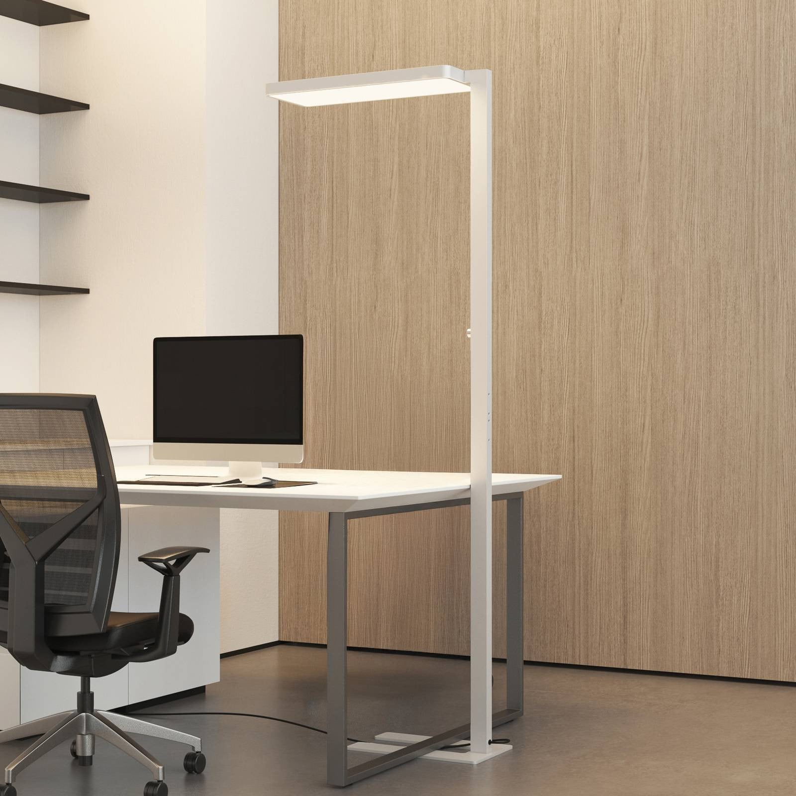 Arcchio Timon LED vloerlamp wit, 195 cm, dimbaar, aluminium