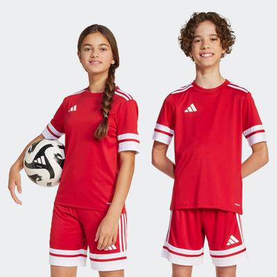 Fußballtrikot ADIDAS PERFORMANCE "SQUADRA 25 KIDS TRIKOT", Jungen, Gr. 164, rot (team power rot 2, weiß), Obermaterial: 100% Polyester, Rundhals, Trikots Fußballtrikot, für Kinder, mit AEROREADY-Technologie, aus Polyester, Kurzarmdesign