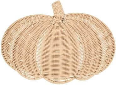 Saro Lifestyle Fall Harvest Rattan Pumpkin Placemat (Set of 4)