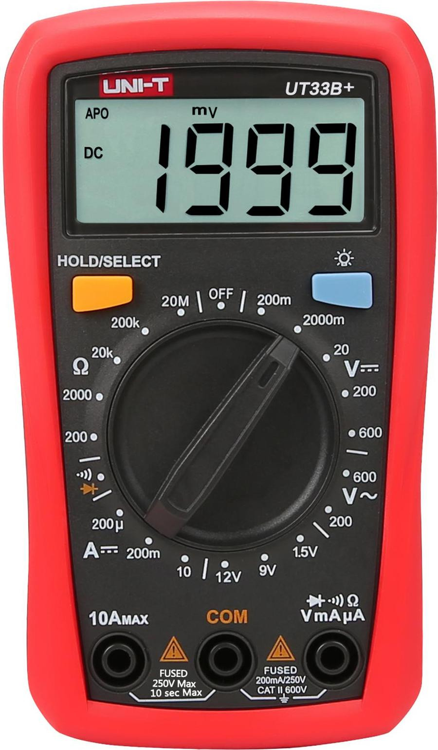 UNI-T MIE0326 UT33B+ Digitale multimeter met verlicht display