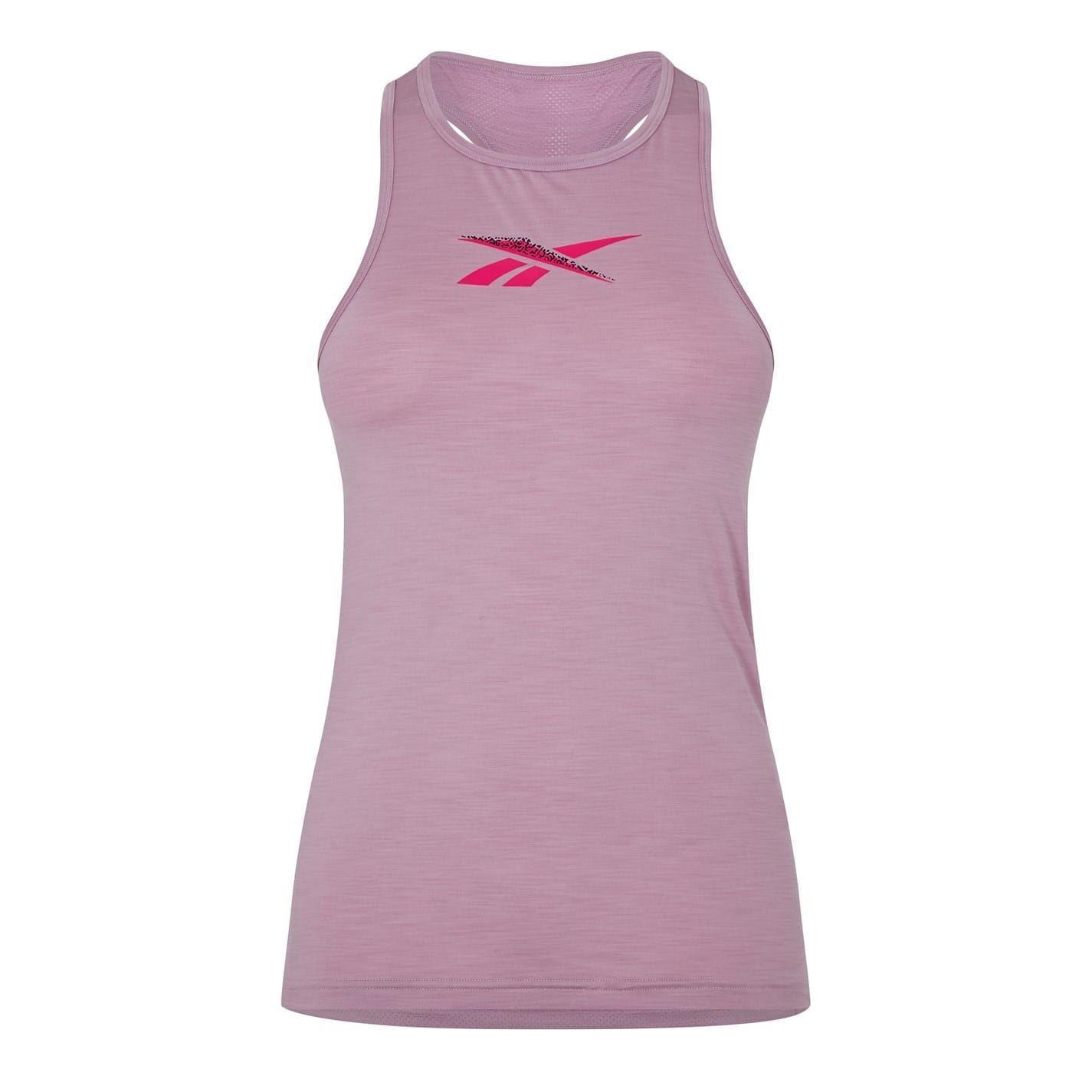Reebok Barbie-tanktop met grafische print voor dames (Roze)