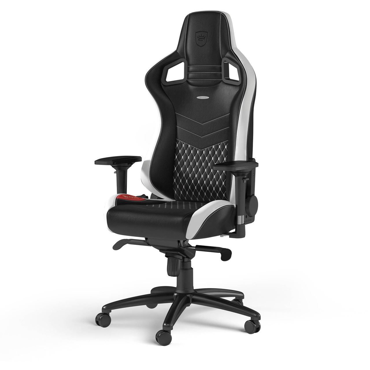 noblechairs EPIC Echtleder Gaming Stuhl - schwarz/weiß/rot