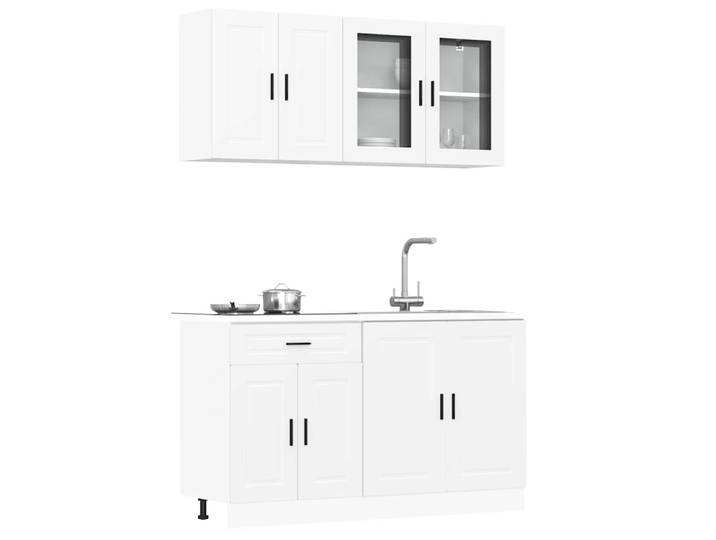 vidaXL 4-tlg. Küchenschrank-Set Porto Weiß Holzwerkstoff