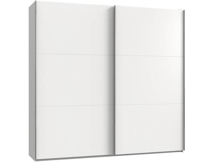 Schwebetürenschrank, Weiß, 250x236x65 cm, Holzwerkstoff, 6 Fächer, Modern, MID.YOU