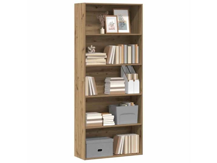 (SOLDES DEC)Bibliothèque - - Meuble Étagère - support livres - chêne artisanal 80x30x189 cm bois d'ingénierie 01_4758369