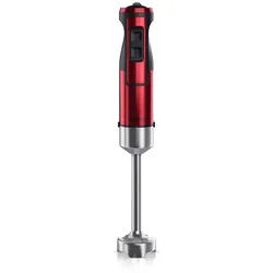 Arendo Edelstahl Stabmixer in rot Handmixer - Pürierstab - stufenlose Regelung
