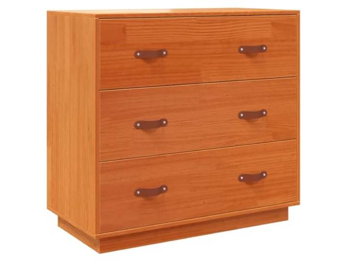 Kaorsrow Sideboard Wachsbraun 80x40x75 cm Massivholz Kiefer Rustikaler Beistellschrank aus Kiefern-Massivholz mit 3 geräumigen Schubladen für Wohnzimmer und Schlafzimmer.