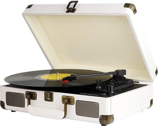 Digitnow! Platenspeler M417 wit - Belt-Drive draagbare platenspeler met speakers