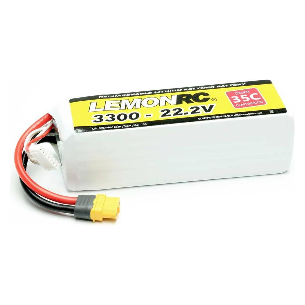 LemonRC LiPo accupack 22.2 V 3300 mAh Aantal cellen: 6 35 C Softcase XT60 (3300 mAh, 22.20 V) (15753)