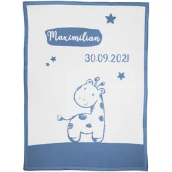 Herding Babydecke Unicade mit Namen 75x100 cm, blau