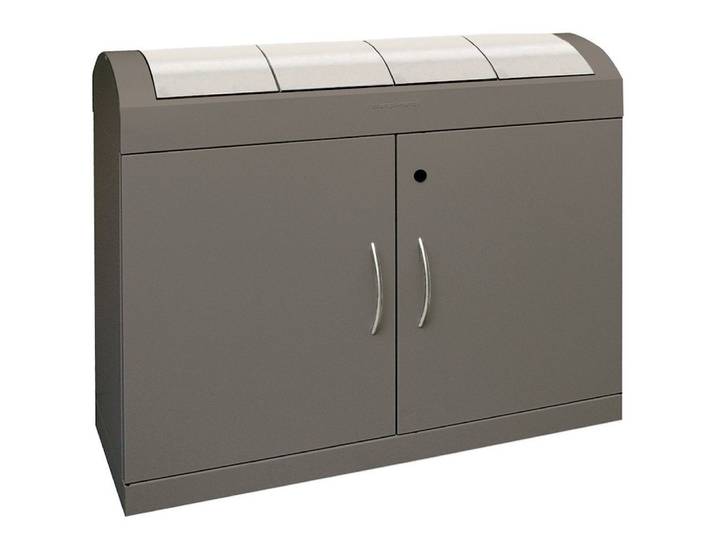 PROREGAL® Mülltrennsystem Stylischer Wertstoffsammler selbstschließend 4x45L HxBxT 100x110x32cm