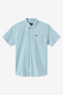 O'Neill s Light Check Standard Fit Shirt in Stone Blue, Size Medium, Elastane/Polyester