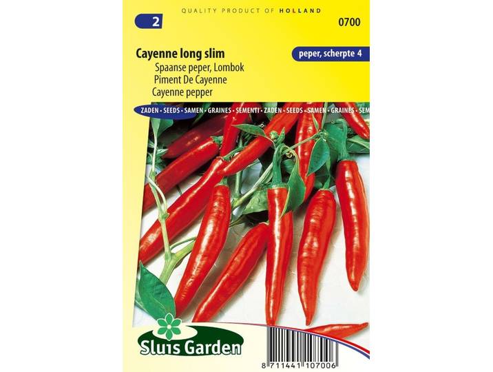 Spaanse peper zaden Cayenne Long Slim