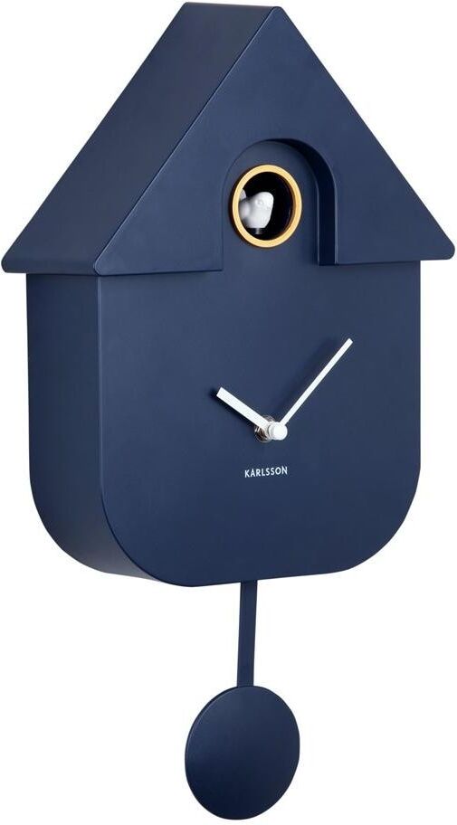 Wanduhr KARLSSON "Kuckuck", blau (dunkelblau), Wanduhren, B/H/T: 21,5cm x 41cm x 8,5cm, Wanduhr, B:21,5cm H:41cm T:8,5cm dunkelblau B/H/T: 21,5cm x 41cm x 8,5cm