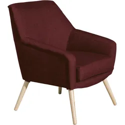 SESSEL Kachka Bezug Flachgewebe Buche natur / rot