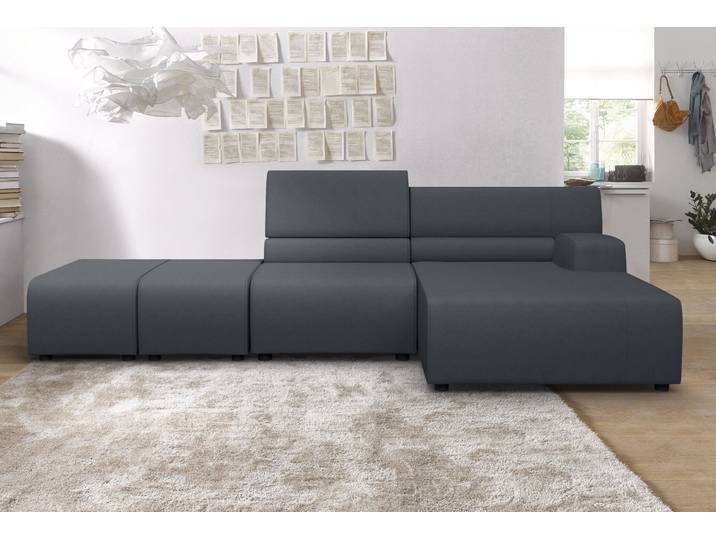 Ecksofa EGOITALIANO Babouche, Designsofa mit aussergewöhnlichem Sitzkomfort zum Wohlfühlen , schwarz (charcoral), B:384cm T:98cm, 100% Polyester. Wasserabweisende Mikrofaser., Sofas, Ecksofa