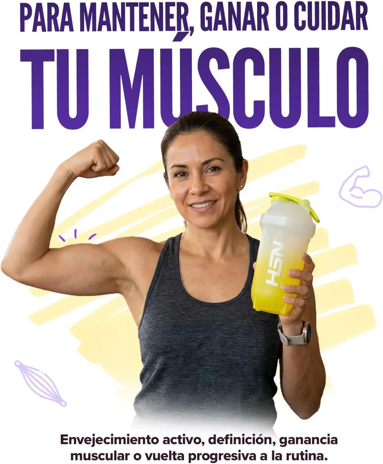 HSN Muscle Care 150g limón - Multiacción - Polvo - 10  Servicios