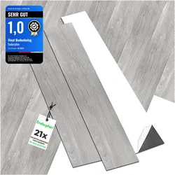 Endorphin, Bodenbelag, Vinylboden selbstklebend in Holzoptik Hellgrau 2,93qm (Vinylboden, 2.93 m2)