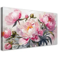 LEINWANDBILD Rosa Pfingstrosen Blumen 80x40cm