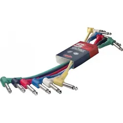 Stagg SPC010L E 6x Mono Patchkabel Winkelklinke 10 cm