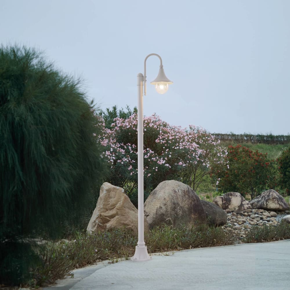 Lindby Lampadaire extérieur en aluminium blanc Blanc 39x220x16cm