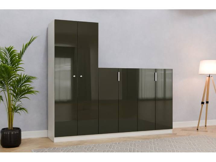 Büroschrank nach Maß - RAL 6007 Flaschengrün - 195x220x52cm - Individuell konfigurieren