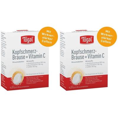 Togal Kopfschmerz-Brause + Vit.C Brausetabletten 2x 2x20 St