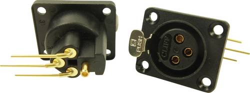 Cliff CP30082 XLR-Steckverbinder Flanschbuchse, Kontakte gewinkelt Polzahl: 3 Schwarz 1St.