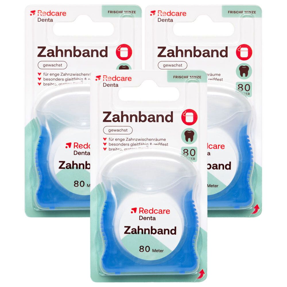 Redcare Zahnband Dreierpack 3x8 m Zahnseide