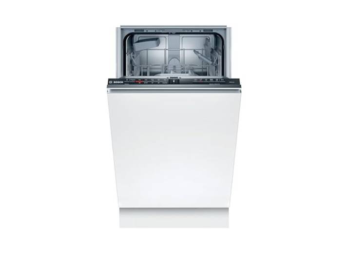Bosch SPV2IKX10E Serie 2 Smarter Geschirrspüler Vollintegriert, Edelstahl, 45 cm Breit, Besteckkorb, Extra Trocknen auf Knopfdruck, InfoLight Roter Lichtpunkt, AquaStop Schutz gegen Wasserschäden,Weiß