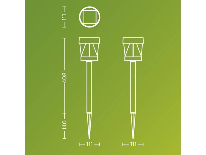 Philips LED-Solarleuchte Avery, Erdspieß, schwarz, IP44 Avery, schwarz, Kunststoff