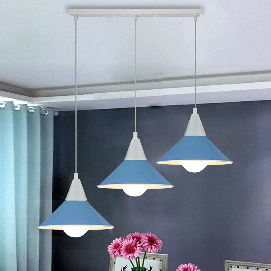 Breakwater Bay Whiting 3 - Light Kitchen Island Pendant Blue