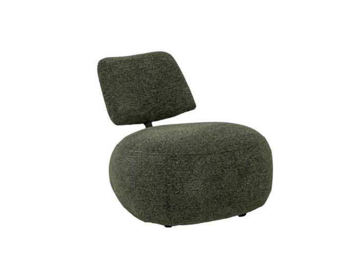 Fauteuil en tissu bouclette avec dossier vert Teresia