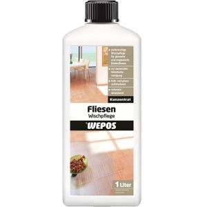 Wepos Bodenpflege 2000203054 Fliesen Wischpflege, Konzentrat, reinigt & schützt glasierte & unglasierte Fliesen, 1 Liter