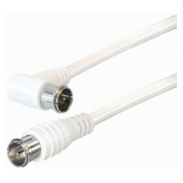 Hapena 12121 2.5m SB-Verpackung Koax Anschlusskabel F-Stecker gerade/Winkel - Kabel - Antenne/TV (95 dB, Antennenkabel) (12121)