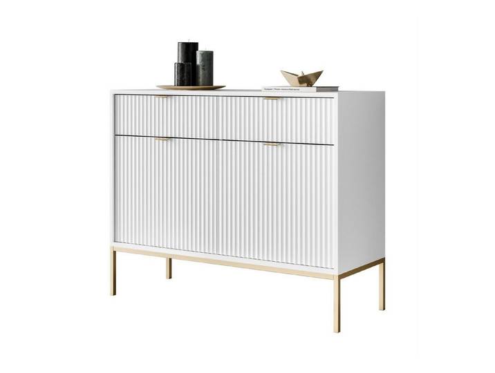 Lookway Kommode CORTADO GOLD KSZ104 mit Schubladen, 104x39x83 cm