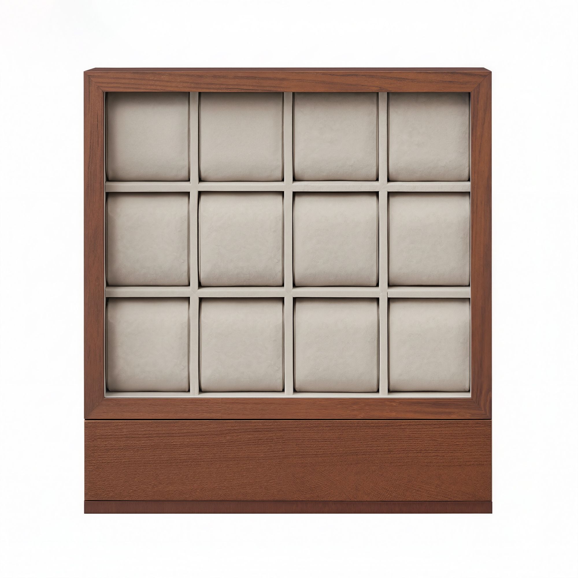 SONGMICS Uhrenbox mit 12 Fächern, Massivholzfurnier, Fenster JOWB35014K01