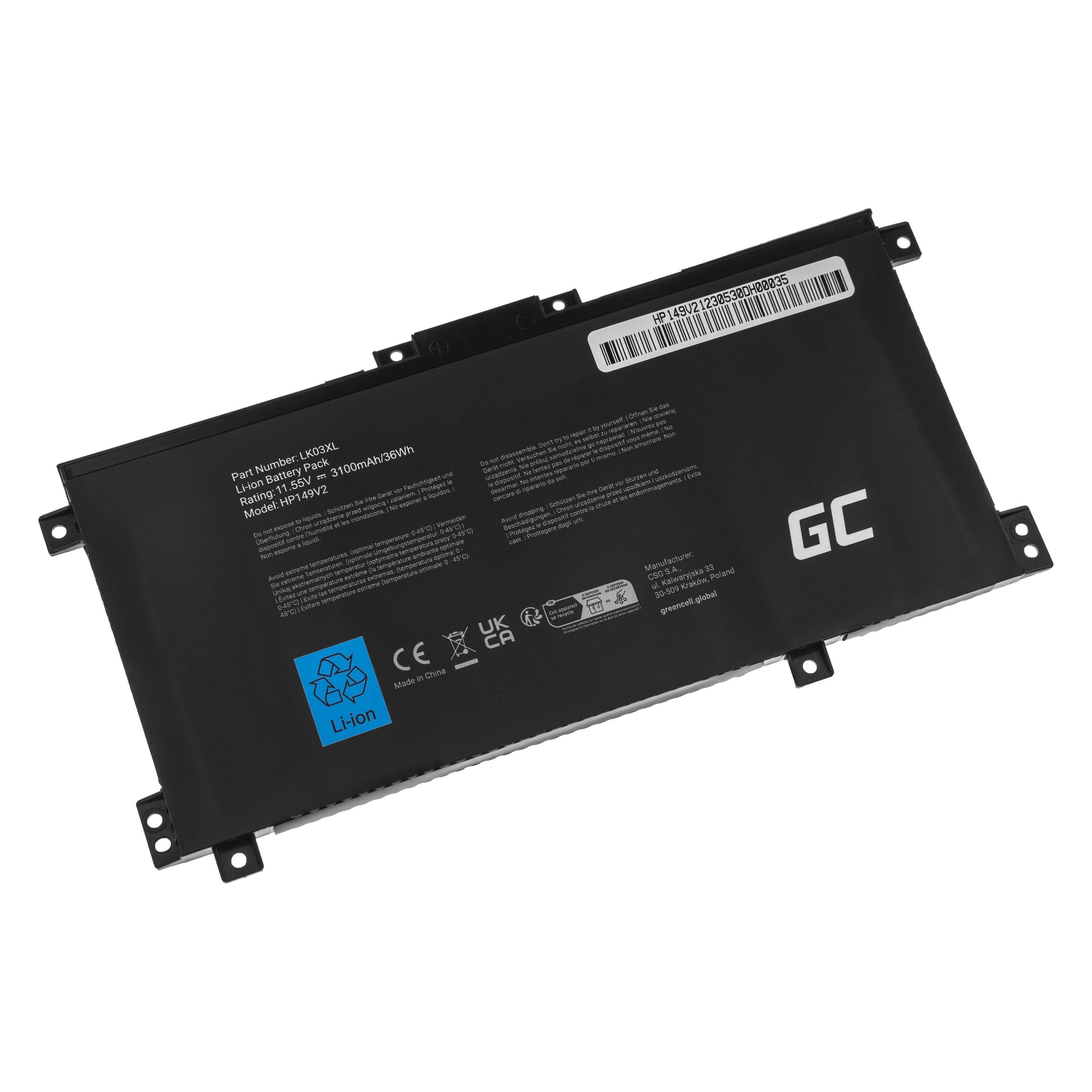 GreenCell Laptop Battery (4 Zellen, 3100 mAh) (HP149V2)