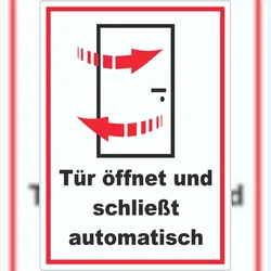 HB-Druck Tür öffnet und schließt automatisch Aufkleber A7 (74x105mm)