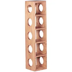 WEINREGAL Massivholz mit 5 Fächern Wandmontage Edelholz-Optik, Beige 70 cm