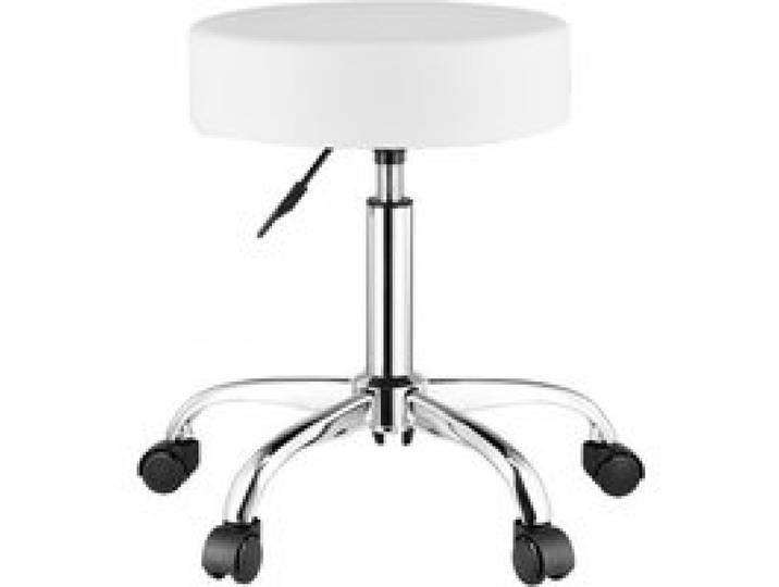 VEVOR runder Sattelhocker Rollhocker 204 kg belastbarer höhenverstellbarer (55-71 cm) Drehhocker Arbeitshocker PU-Leder-Drehsattelstuhl geeignet für Salon Spa Massage Klinik weiß
