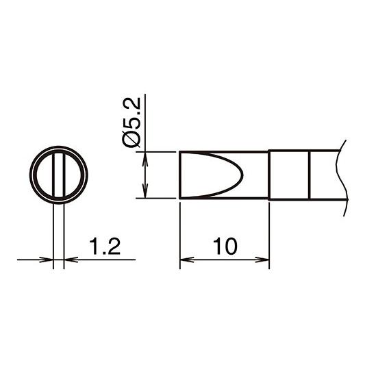Hakko Aktiv-Lötspitze Format 5.2D (Lötspitze) (T39-D52)