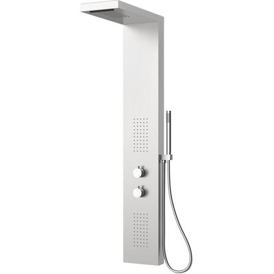 Duschsäule MARWELL "Essenza", silber (chrome), H:125cm T:6,5cm, Edelstahl, Brausegarnituren, Edelstahl Regendusche, 125 x 20 cm