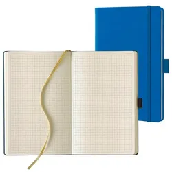Lediberg Notizbuch »Tucson« kariert A5 blau blau, 13x21 cm