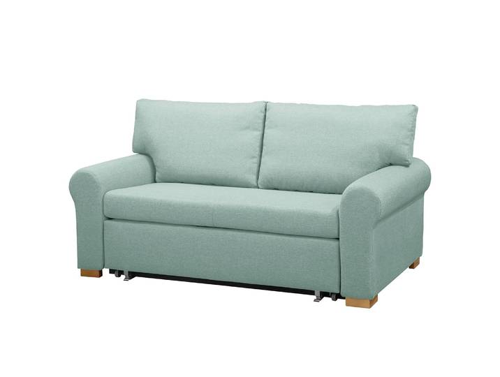 Schlafsofa Country Deluxe Blau/Pastellblau Webstoff Luba 165cm mit Schlaffunktion Modern