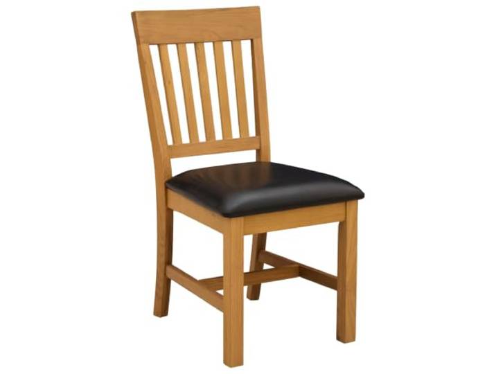 LMTYOENFG 2er Set Esszimmerstühle Massivholz Eiche Schwarz 45x59x92 cm Stabiles 2er-Set aus massivem Eichenholz in Schwarz mit ergonomischer Schaumstoffpolsterung für Küche und Esszimmer.