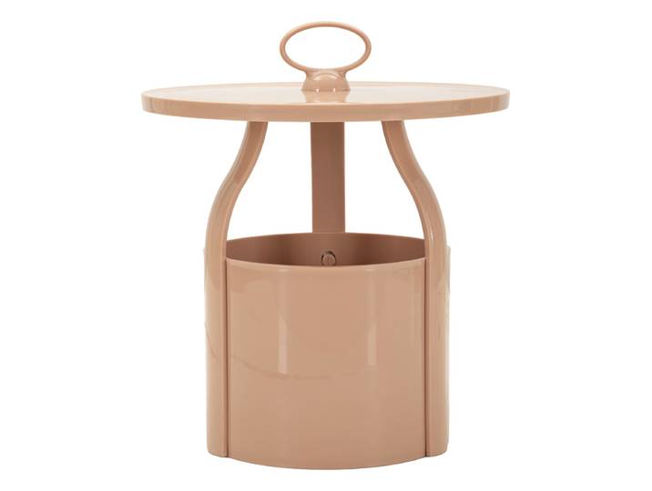 Table en conteneur pp rose, ø 44x44 cm